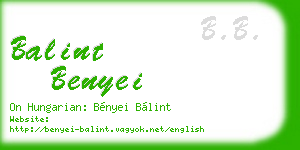 balint benyei business card
