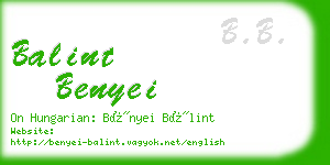 balint benyei business card